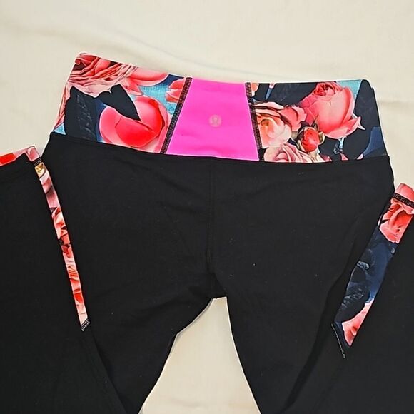 Lululemon Crop Leggings with Floral Top and Bottom size 8 - Picture 5 of 7